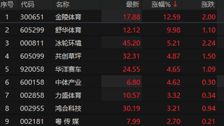 ：舒华体育涨停 体育板块受关注